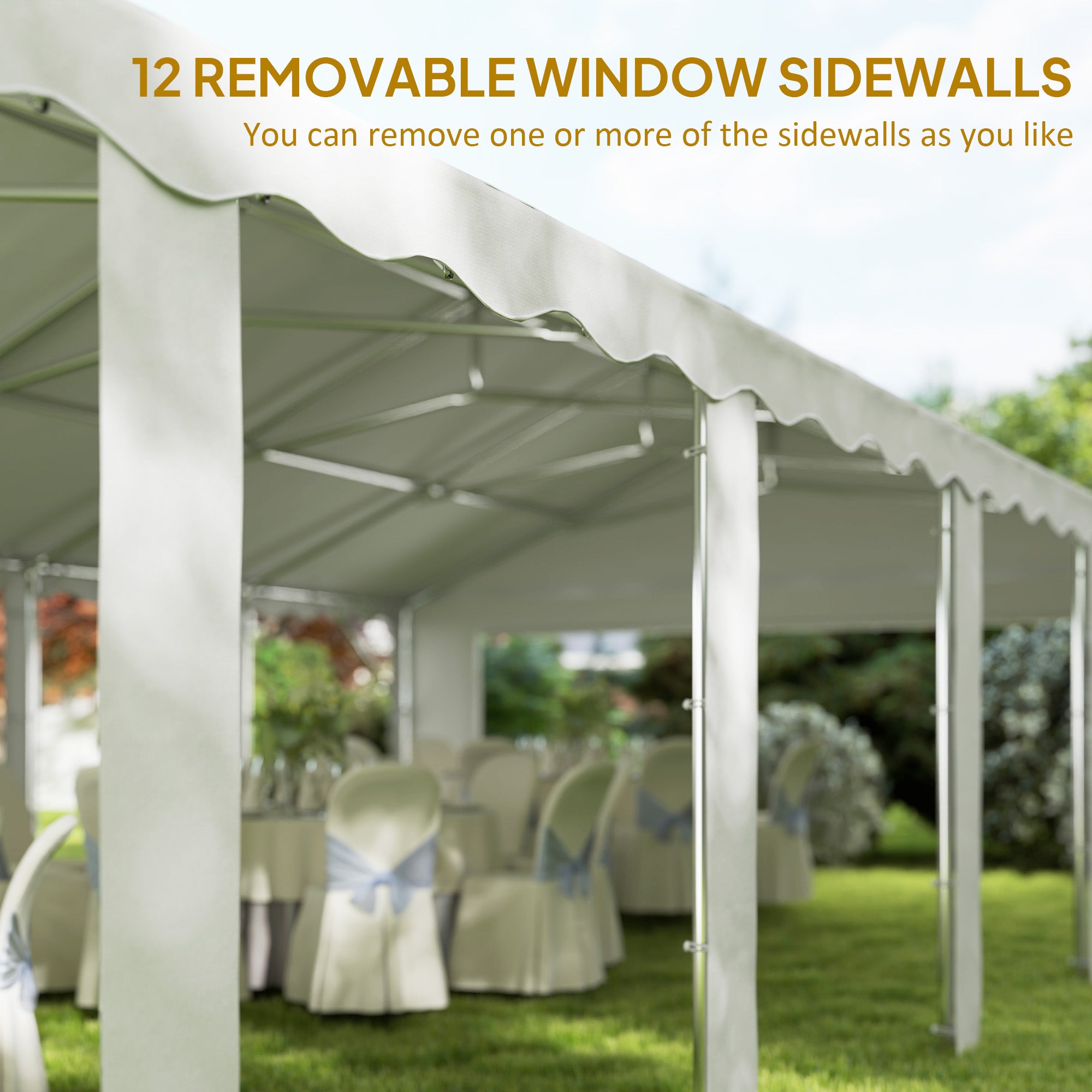 large event tents for sale Outsunny 20' x 40' Party Tent, Outdoor Canopy Tent with Removable Sidewalls, 12 Windows for Parties, Wedding, Events, BBQ, White