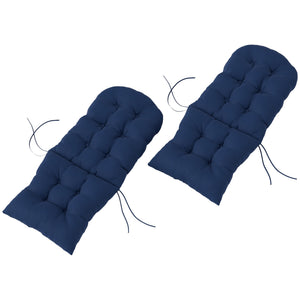 Adirondack Chair Cushions Set of 2, Tufted Lawn Chair Cushions, High Back Patio Chair Cushions with Ties, Non-Slip Muskoka Chair Cushions, Navy Blue