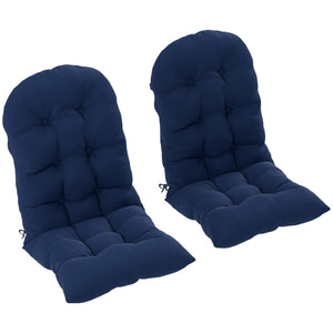 Adirondack Chair Cushions Set of 2, Tufted Lawn Chair Cushions, High Back Patio Chair Cushions with Ties, Non-Slip Muskoka Chair Cushions, Navy Blue