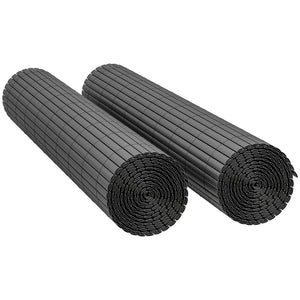 2Pcs Plastic Privacy Screening Fence, 1 m x 5 m Waterproof Windbreak Fence, UV-Resistant Garden Screening for Balcony, Terrace and Outdoor Use, Dark Grey