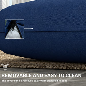 2 Seater Outdoor Seat Cushions with Backrest, Loveseat Double Sofa Outdoor Furniture Cushions, Fade-Resistant Replacement Patio Cushions for Indoor and Outdoor, Navy Blue