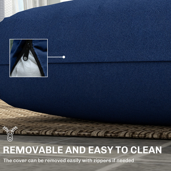 2 Seater Outdoor Seat Cushions with Backrest, Loveseat Double Sofa Outdoor Furniture Cushions, Fade-Resistant Replacement Patio Cushions for Indoor and Outdoor, Navy Blue