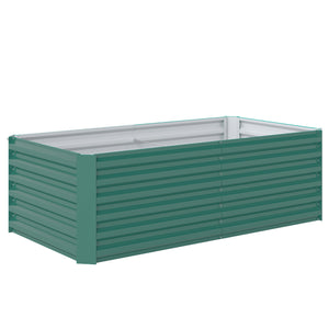 Galvanized Raised Garden Bed, 6' x 3' x 2' Outdoor Metal Planter Box, Standing Raised Bed for Growing Flowers, Herbs and Vegetables, Dark Green