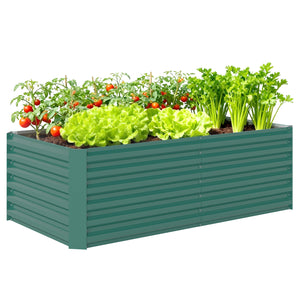 Galvanized Raised Garden Bed, 6' x 3' x 2' Outdoor Metal Planter Box, Standing Raised Bed for Growing Flowers, Herbs and Vegetables, Dark Green