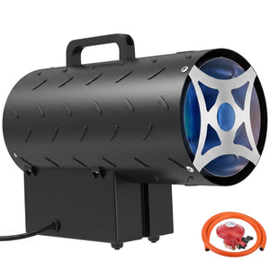 15 kW/51000 BTU Industrial Propane Space Heater, Portable Forced Air Gas Fan Outdoor Patio Heater with Piezo Ignition, Overheat Protection, IPX4, Hot Air Blower for Workshop, Garage, Black
