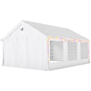 4 x 6 m Gazebo with sides, Outdoor Marquee Party Tent with 4 Removable Sidewalls for Wedding, Events, White