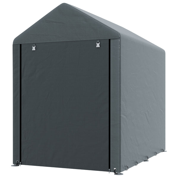 4 x 6ft Portable Shed, Outdoor Storage Shed Tent with Galvanised Steel Frame and Roll-up Door for Motorcycle, Bike, Garden Tools