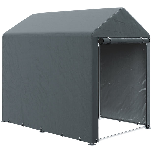 4 x 6ft Portable Shed, Outdoor Storage Shed Tent with Galvanised Steel Frame and Roll-up Door for Motorcycle, Bike, Garden Tools