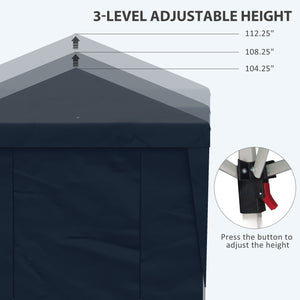 10' x 19.5' Pop Up Canopy Tent with Sidewalls, UPF 30+ Height Adjustable Large Party Tent Event Shelter with Leg Weight Bags and Wheeled Carry Bag for Garden, Patio, Dark Blue