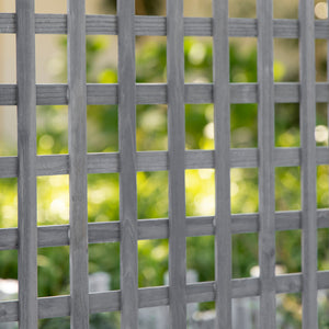 Garden Planters with Trellis for Climbing Vines, Wooden Raised Beds for Garden, Free Standing Flower Pot, Indoor Outdoor Display Rack, 64 x 28 x 120 cm, Grey