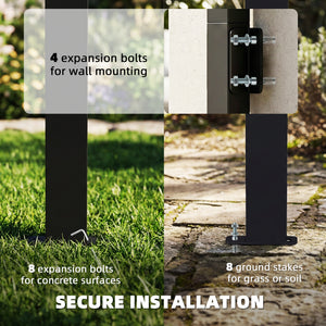 8' x 5' Hardtop Grill Gazebo, Lean-to BBQ Gazebo Shelter, Wall-Mounted Pergola with Polycarbonate Roof and Steel Frame, for Outdoor, Patio, Lawn, Garden, Patio, Backyard