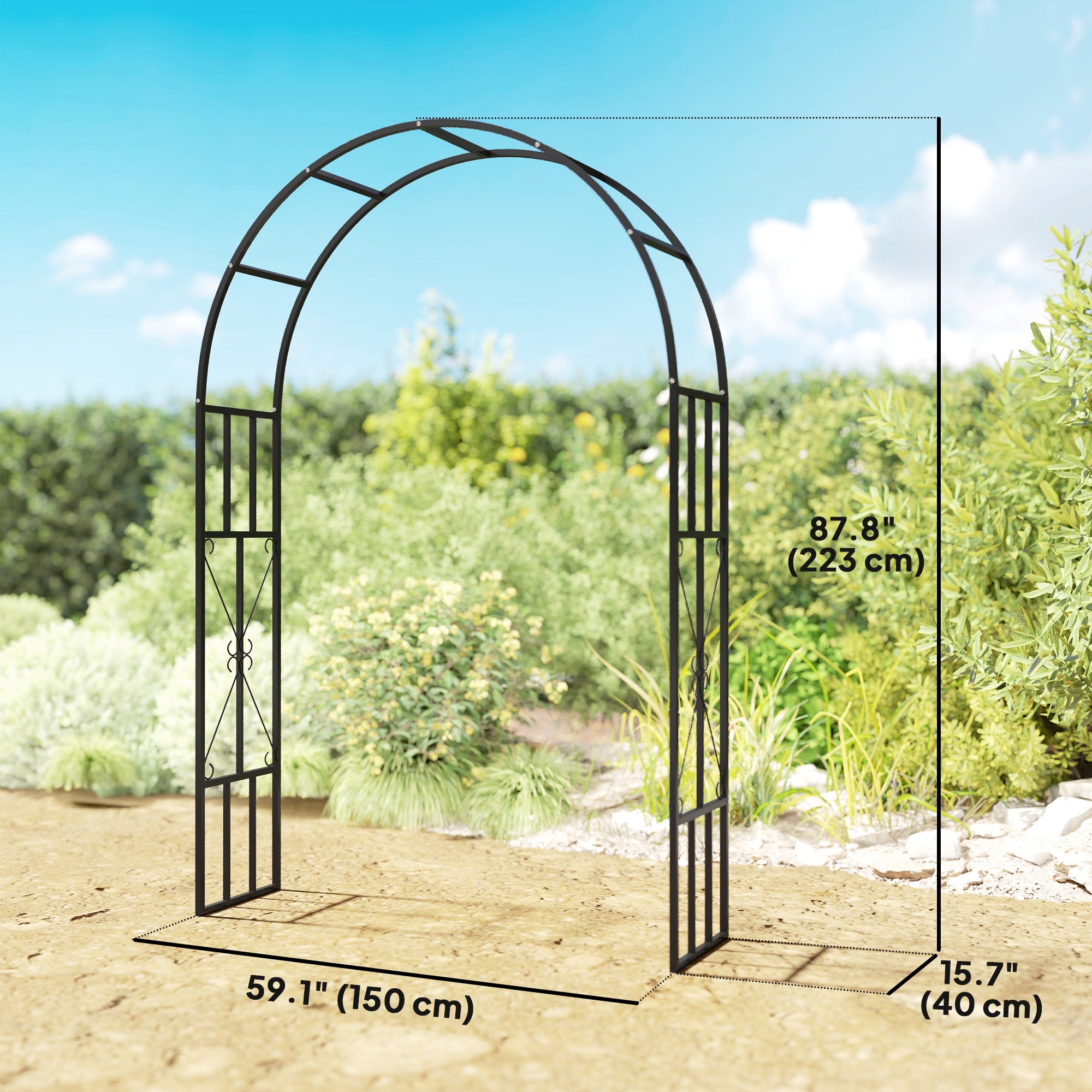 Metal Garden Arbor Wedding Arch 6'5