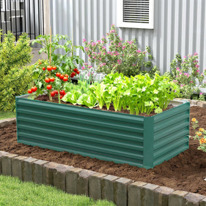 Galvanized Raised Garden Bed, 6' x 3' x 2' Outdoor Metal Planter Box, Standing Raised Bed for Growing Flowers, Herbs and Vegetables, Dark Green