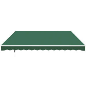 Outsunny 12' x 10' Retractable Awning Patio Awnings Sun Shade Shelter with Manual Crank Handle, 280g/m² UV & Water-Resistant Fabric and Aluminum Frame for Deck, Balcony, Yard, Green