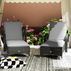 Outdoor Lounge Chair Cushion Set of 2, UPF50+ 200gsm Fabric and 25D High-Density Foam, Foldable Patio Chaise Lounge Cushion Set, Fade Resistant for Lawn Pool, 76" x 23", Gray