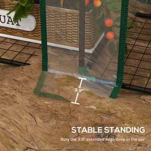 Lean-to Greenhouse with 3 Tier Shelves, 56.3" x 18.1" x 59.4" Portable Small Greenhouse with 2 Roll-Up Zippered Doors, Transparent Plastic Cover, for Indoor Outdoor Garden Backyard, Clear