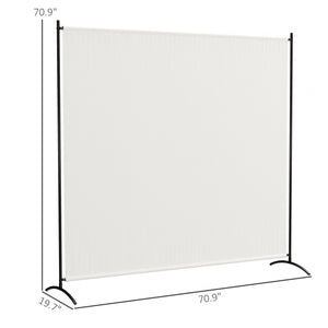 Single Panel Outdoor Privacy Screen, 5.9FT Tall Room Divider with UPF30+ Protection, Freestanding Privacy Panel Partition with Stable Base for Indoor Outdoor Use, Beige
