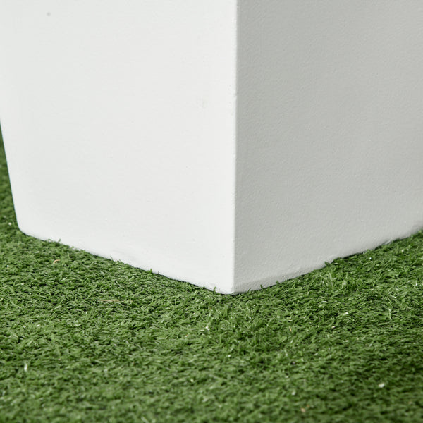 Set of 2 Tall Planters with Drainage Holes, 22" / 18" Outdoor Flower Pots for Patio, Yard, Garden, White
