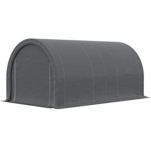 10' x 16' Carport, Heavy Duty Portable Garage / Storage Tent with Large Zippered Door, Anti-UV PE Canopy Cover for Car, Boat, Motorcycle, Bike, Garden Tools, Grey