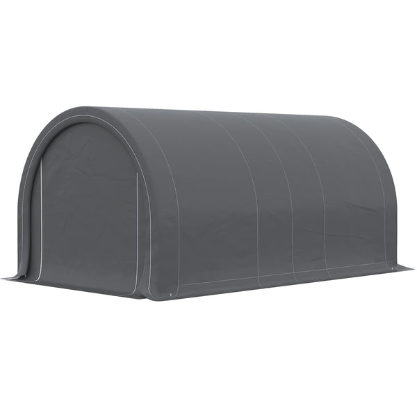 10' x 16' Carport, Heavy Duty Portable Garage / Storage Tent with Large Zippered Door, Anti-UV PE Canopy Cover for Car, Boat, Motorcycle, Bike, Garden Tools, Grey