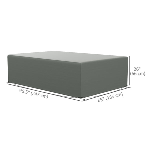 Patio Furniture Covers, Waterproof, Windproof and Anti-UV 300D Oxford Fabric Large Outdoor Furniture Cover for Outdoor Sectional Sofa Set, 97" x 65" x 26", Dark Grey