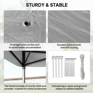 11' x 11' Pop Up Canopy, Double Roof Foldable Canopy Tent with Zipper Mesh Sidewalls, Height Adjustable and Carrying Bag, Event Tent for Patio Garden Backyard, Dark Grey