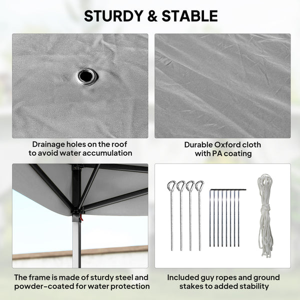 11' x 11' Pop Up Canopy, Double Roof Foldable Canopy Tent with Zipper Mesh Sidewalls, Height Adjustable and Carrying Bag, Event Tent for Patio Garden Backyard, Dark Grey