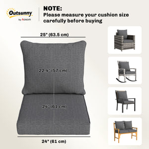 Outdoor Chair Cushions Set of 4, 24" x 24" Fade Resistant Patio Chair Cushions for Outdoor Furniture, Outdoor Seat Cushions, Grey
