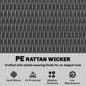 Wicker Outdoor Storage Cabinet, Double Door Patio Storage Cabinet with 2 Drawers and 2-Tier Shelves, PE Rattan Towel Rack Outdoor for Pool Garden Yard, Dark Grey