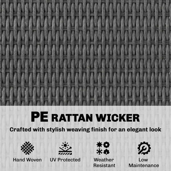 Wicker Outdoor Storage Cabinet, Double Door Patio Storage Cabinet with 2 Drawers and 2-Tier Shelves, PE Rattan Towel Rack Outdoor for Pool Garden Yard, Dark Grey