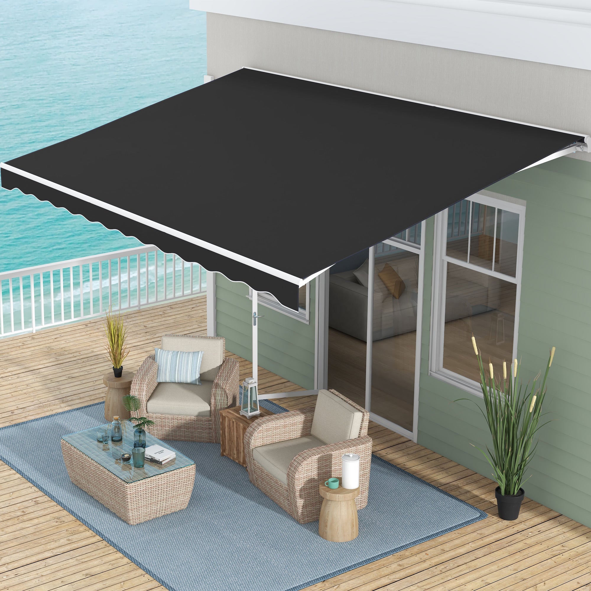 Outsunny 16' x 10' Electric Retractable Awning with Remote