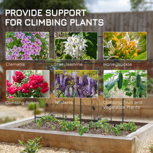 2 Pack Garden Trellis for Climbing Plants, Outdoor Metal Grid Panels with Birds and Leaves, for Roses, Vine Flower, Cucumber, Clematis, 39" Tall