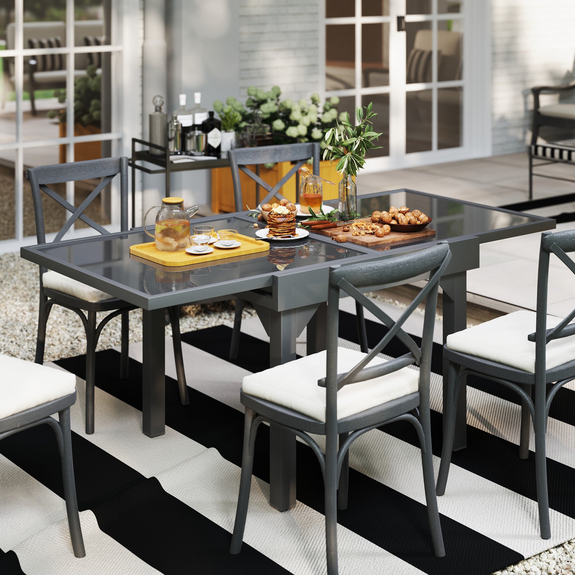 Pottery Barn Small Outdoor Dining Table For Outsunnny