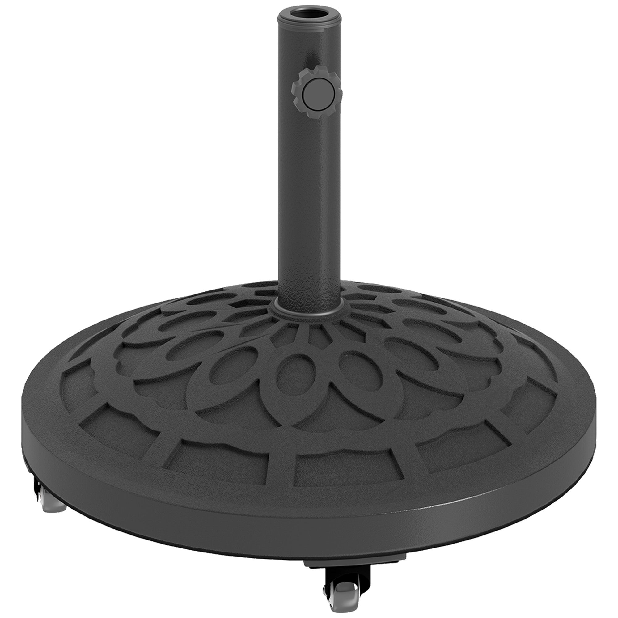 Outsunny 46 lbs Patio Umbrella Base with Wheels, Black