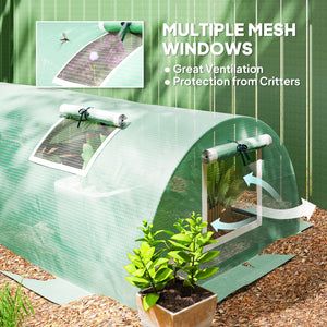 10' x 3' x 2' Portable Mini Greenhouse, Tunnel Growing Tent Plants Flower Warm House with 5 Mesh Windows and Steel Frame, for Garden, Patio, Backyard, Green