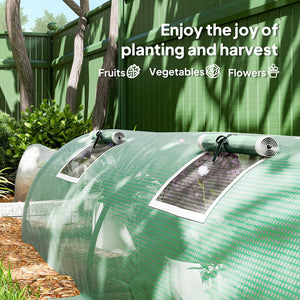10' x 3' x 2' Portable Mini Greenhouse, Tunnel Growing Tent Plants Flower Warm House with 5 Mesh Windows and Steel Frame, for Garden, Patio, Backyard, Green