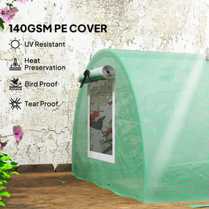 10' x 3' x 2' Portable Mini Greenhouse, Tunnel Growing Tent Plants Flower Warm House with 5 Mesh Windows and Steel Frame, for Garden, Patio, Backyard, Green