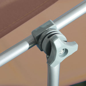 Outdoor Lounge Chair, Adjustable Folding Chaise Lounge, Tanning Chair with Sun Shade for Beach, Camping, Hiking, Backyard, Brown