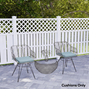 Set of 6 Chair Cushion Seat Pads Dining Chair w/ Straps, Indoor Outdoor Removable Tie On Garden Patio, Light Grey
