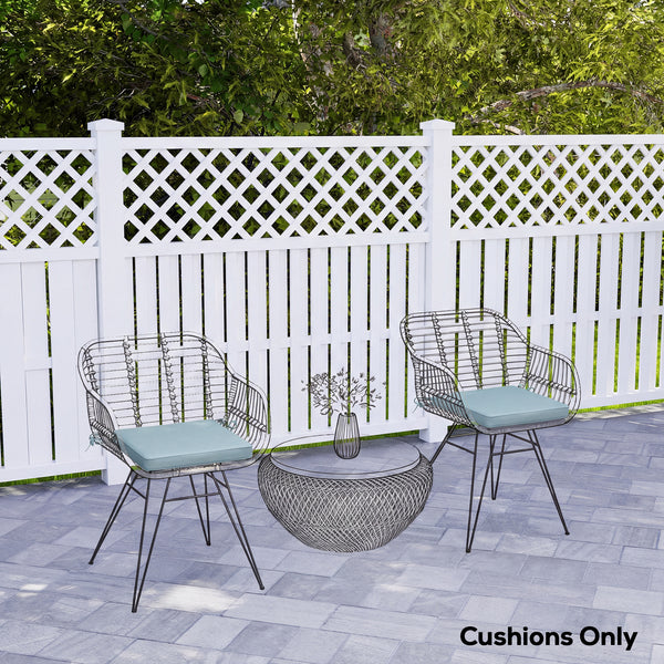 Set of 6 Chair Cushion Seat Pads Dining Chair w/ Straps, Indoor Outdoor Removable Tie On Garden Patio, Light Grey