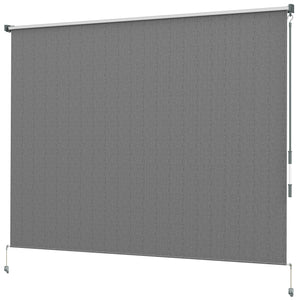 8'W x 6'H Roller Shades, Outdoor Blinds Cordless Roll Up Shade for Porch Balcony Gazebo, Dark Grey