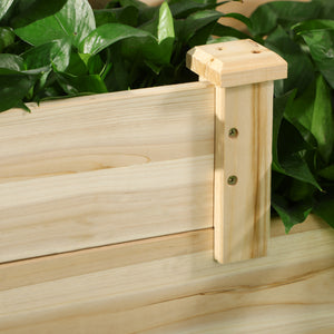 3 Tier Raised Garden Bed, Outdoor Planter Box, Wooden Garden Box with Open Bottom for Growing Vegetables, Herbs, Flowers, 42.5" x 34.75" x 14.25", Natural