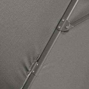 3 x 3(m) Cantilever Parasol with Cross Base, Garden Umbrella with 360° Rotation, Crank Handle and Tilt for Outdoor, Patio, Grey