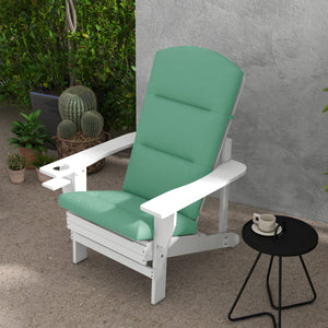 Outdoor Adirondack Chair Muskoka Chair Cushion, Patio Chair Cushion with Back Cushion and Ties, Water Repellent Replacement Seat Pads for Fire Pit Chairs, Green