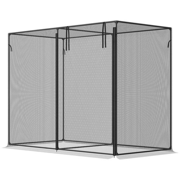 6' x 3' x 5' Crop Cage, Plant Protection Tent with Zippered Doors for Vegetable Garden, Backyard, Black