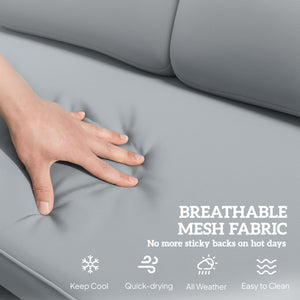 Outdoor Glider Bench, 2-Person Patio Rocker Loveseat with Tufted Cushions, Steel Frame for Porch, Garden Backyard, Gray