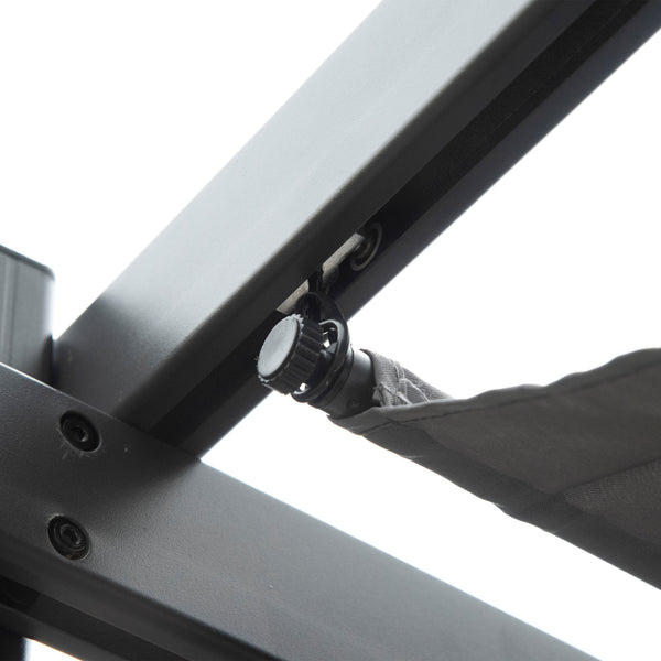 3 x 3(m) Pergola with Retractable Roof Canopy, Aluminium Frame Garden Gazebo Outdoor Sun Shade Shelter for Grill, Patio, Dark Grey