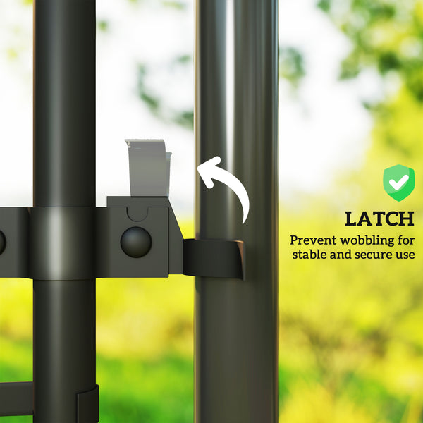 Garden Gate Chain Link Fence Gate, Galvanized Steel Garden Door for Yard Entrance Way, 26-71 in. W x 4 ft. H, Black