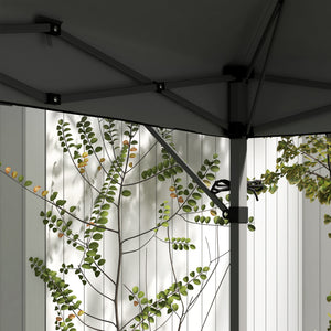 3 x 3(m) Pop Up Gazebo with Extend Dual Awnings, 1 Person Easy up Marquee Party Tent with 1-Button Push, Double Roof, Wheeled Bag, Sandbags, Height Adjustable Instant Shelter, Grey