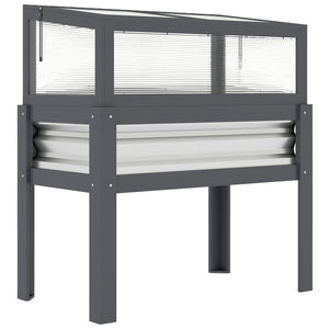 Wooden Raised Garden Bed with Flip-Up Greenhouse Top, Raised Garden Bed with Legs and Bed Liner, Elevated Planter Box for Flowers, Vegetables, Herbs, Gray